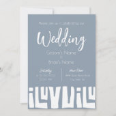 Invitation Mariage bleu dusty africain (Devant)