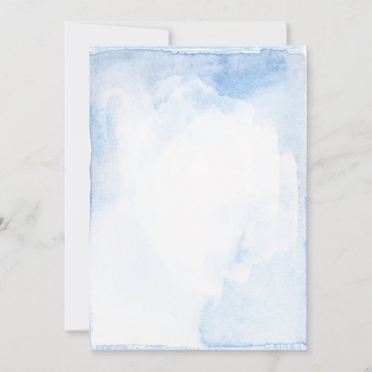 Invitation Mariage bleu Dusty | Bleu ardoise et rose pâle (Dos)