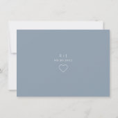 Invitation Mariage bleu Dusty Minimaliste Enregistrer La Cart (Dos)