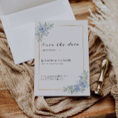 Invitation Mariage bleu Enregistrer la date Modèle