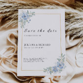 Invitation Mariage bleu Enregistrer la date Modèle