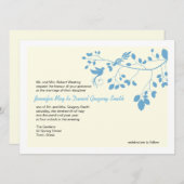 Invitation Mariage Bleu Et Blanc Invite Les Inséparables (Devant / Derrière)