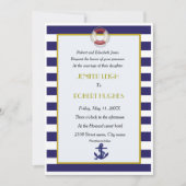 Invitation Mariage bleu et blanc marine (Devant)