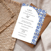 Invitation Mariage bleu et jaune méditerranéen