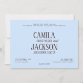 Invitation Mariage Bleu et Marron (Devant)