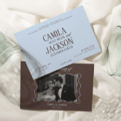 Invitation Mariage Bleu et Marron