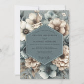 Invitation Mariage Bleu Éthéré (Devant)