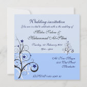 Invitation Mariage bleu/fiançailles de mashaAllah islamique (Dos)