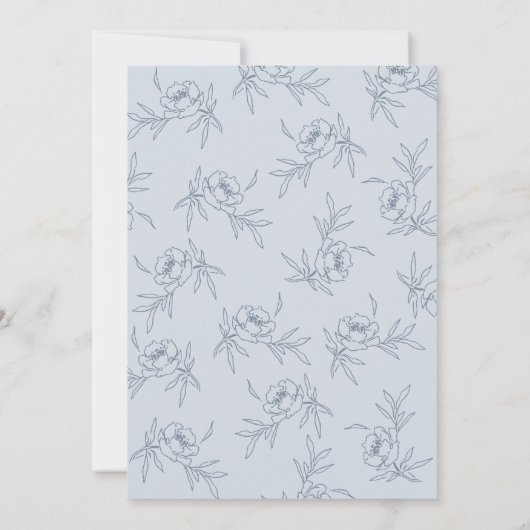 Invitation Mariage bleu foncé (Dos)