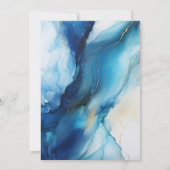 Invitation Mariage bleu foncé, argent et encre blanche (Dos)