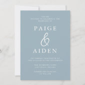 Invitation Mariage bleu foncé moderne (Devant)