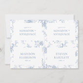 Invitation Mariage bleu français Nom Place Card do-it-yoursel (Devant)