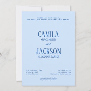 Invitation Mariage Bleu Froid