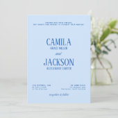 Invitation Mariage Bleu Froid (Debout devant)