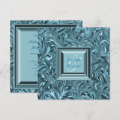 Invitation Mariage bleu glace sarcelle bleue (Devant / Derrière)