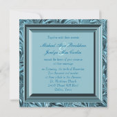 Invitation Mariage bleu glace sarcelle bleue (Dos)