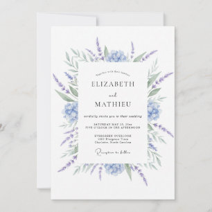 Invitation Mariage Bleu Lavande