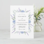 Invitation Mariage Bleu Lavande (Debout devant)