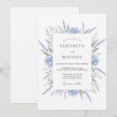 Invitation Mariage Bleu Lavande (Devant / Derrière)