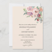 Invitation Mariage bleu lavande d'automne personnalisé (Devant)