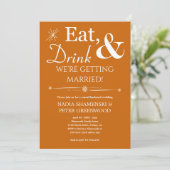 Invitation Mariage Bleu Manger Boire Mariage Casual (Debout devant)