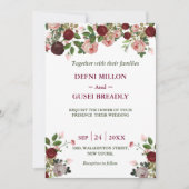 Invitation mariage bleu marine de la couleur de l'eau de la B (Devant)