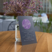 Invitation Mariage bleu marine violet