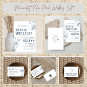 Invitation Mariage bleu minimaliste
