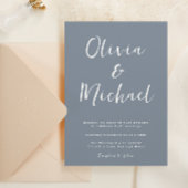 Invitation Mariage bleu moderne