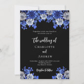 Invitation Mariage bleu noir (Devant)