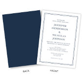 Invitation Mariage Bleu Nuit Élégant Classique
