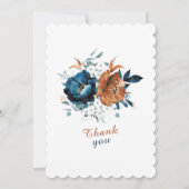 Invitation Mariage Bleu Nuit et Orange Brûlé (Dos)