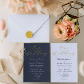 Invitation Mariage bleu opulent