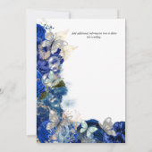 Invitation Mariage bleu orange bleu papillon de plage tropica (Dos)