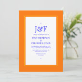 Invitation Mariage Bleu, Orange, Jaune et Rouge (Debout devant)