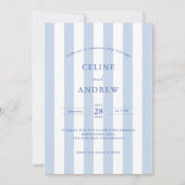 Invitation Mariage bleu pâle moderne détails Qr Code & (Devant)