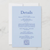 Invitation Mariage bleu pâle moderne détails Qr Code & (Dos)