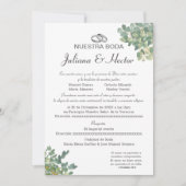 Invitation Mariage Bleu Pastel et Greenery  (Devant)
