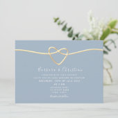 Invitation Mariage Bleu Poussiéreux (Debout devant)