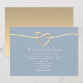 Invitation Mariage Bleu Poussiéreux (Devant / Derrière)