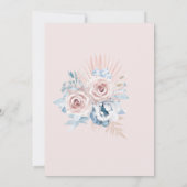 Invitation Mariage Bleu Poussiéreux et Rose Fardé (Dos)