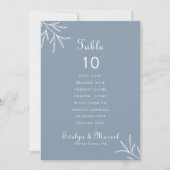 Invitation Mariage bleu poussiéreux minimal Tableau 10 Tablea (Devant)