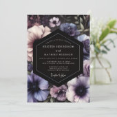 Invitation Mariage Bleu Prune Chiaroscuro (Debout devant)