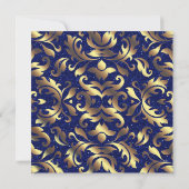 Invitation Mariage Bleu Royal et Or (Dos)