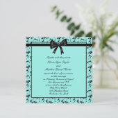 Invitation Mariage bleu sarcelle noir (Debout devant)