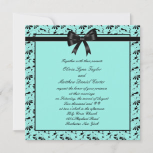 Invitation Mariage bleu sarcelle noir