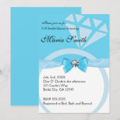Invitation Mariage Bleu Tendance Shower de Mariée (Devant / Derrière)