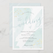 Invitation Mariage bleu turquoise pâle (Devant / Derrière)