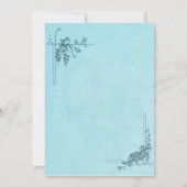 Invitation Mariage bleu vintage (Dos)