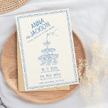 Invitation Mariage bleu Vintage rétros illustré à la main<br><div class="desc">Faire-part de mariage Vintage rétro : Un charme inoubliable Transportez vos invités dans une époque révolue de romantisme et d'élégance avec notre Faire-part de mariage rétro Vintage, inspirée par le charme intemporel de la papeterie vintage. Cette invitation exquise capte l'essence du charme de l'ancien avec son écriture manuscrite, ses doodles...</div>